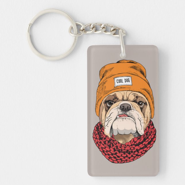 Cool Bulldog Key Ring (Front)