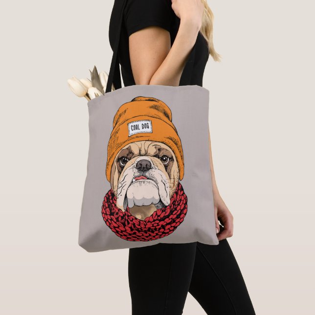Cool Bulldog Tote Bag (Close Up)
