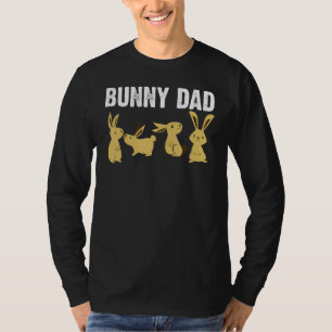 Cool Bunny Art For Dad Father Rabbit Jersey Wooly T-Shirt