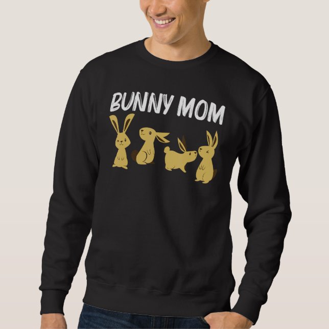 Cool Bunny Art For Mum Mother Rabbit Jersey Wooly  Sweatshirt (Front)