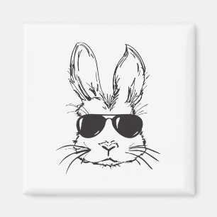 Cool Bunny Face Happy Easter Egg Hunting For Boys Magnet