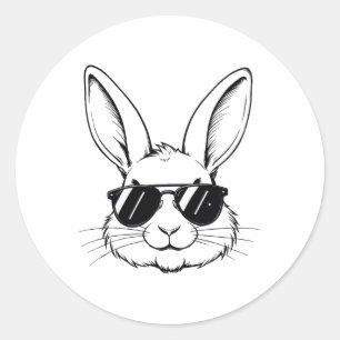 Cool Bunny Face Happy Easter Shirts For Boys Men K Classic Round Sticker