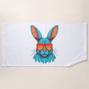 Cool Bunny Face Sunglasses For Easter Rabbit Beach Towel