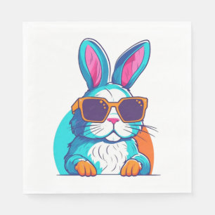 Cool Bunny Face Sunglasses For Easter Rabbit Napkin