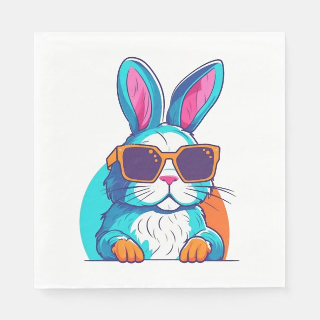 Cool Bunny Face Sunglasses For Easter Rabbit    Napkin (Front)