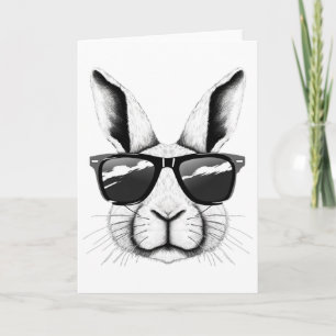 Cool Bunny Face Sungles Funny Easter Bunny Rabbit Card