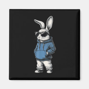 Cool Bunny Face Sungles Rabbit Happy Easter Day Ki Magnet