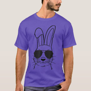 Cool Bunny Face With Sunglasses For Boys Men Easte T-Shirt