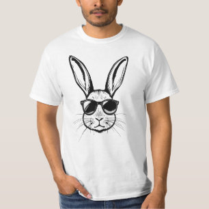 Cool Bunny Face with Sunglasses Men Boy Easter day T-Shirt