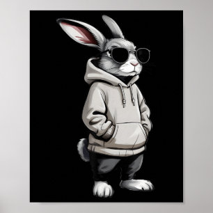 Cool Bunny Face With Sungles Easter Day For Boys M Poster