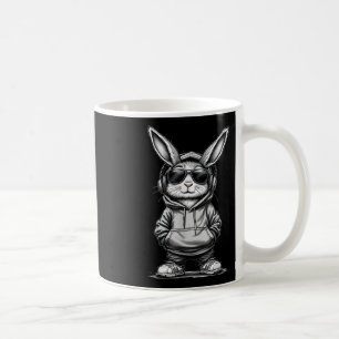 Cool Bunny Face With Sungles Headphones Bunny East Coffee Mug