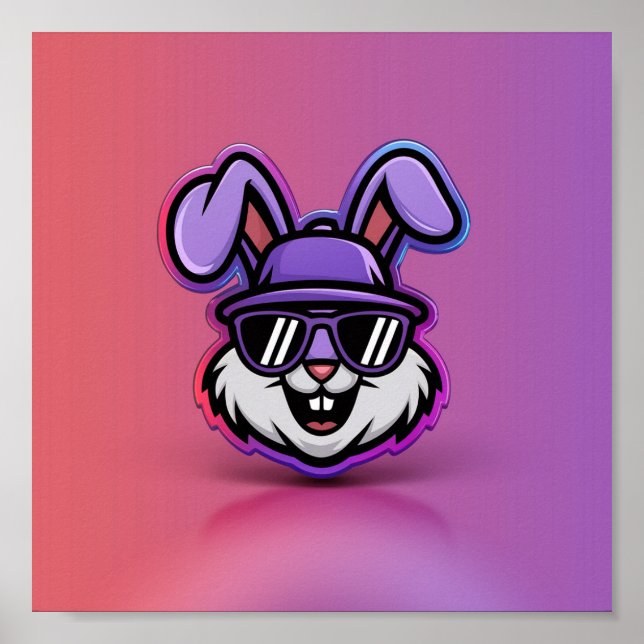 Cool Bunny Poster: Stylish & Fun Wall Art! Poster (Front)