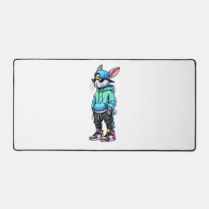 Cool Bunny Rabbit Sunglasses Easter Day For Boys M Desk Mat
