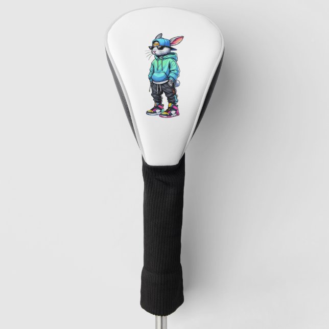 Cool Bunny Rabbit Sunglasses Easter Day For Boys M Golf Head Cover (Front)
