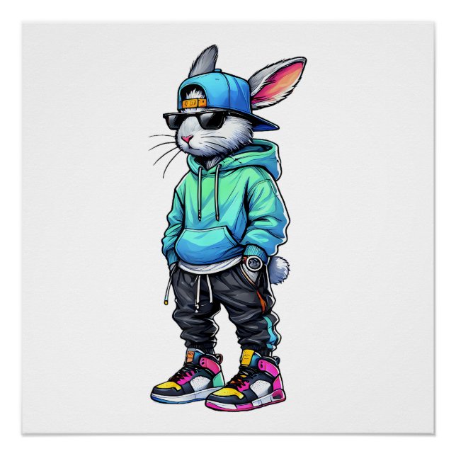 Cool Bunny Rabbit Sunglasses Easter Day For Boys M Poster (Front)