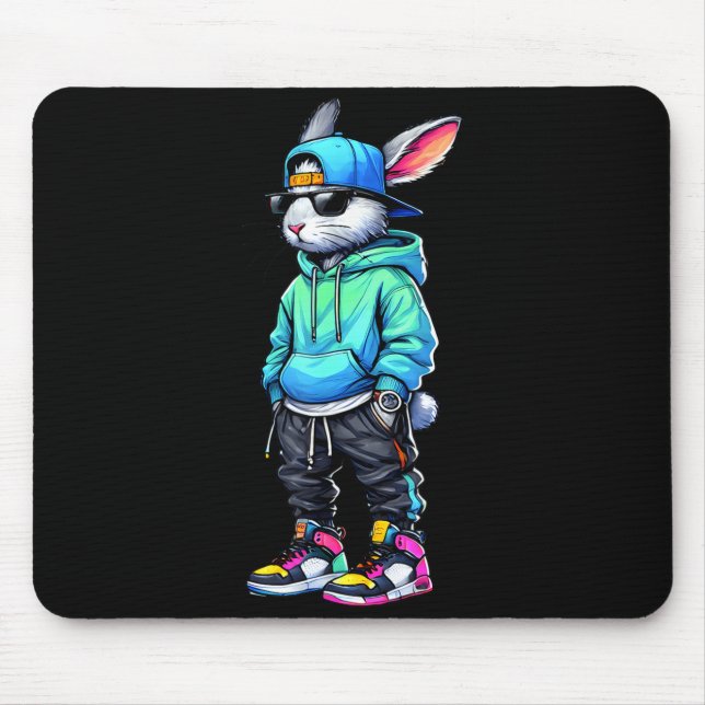 Cool bunny rabbit sunglasses easter day for boysCo Mouse Pad (Front)