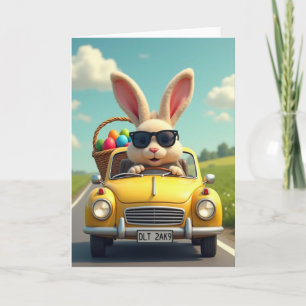 Cool Bunny Spring Ride Card