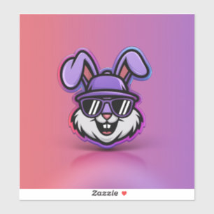 Cool Bunny Sticker: Trendy & Fun Design!