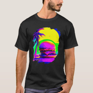 Cool Burger Chilling on Beach  Fast Food Foodie Bu T-Shirt