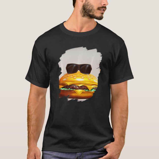 Cool Burger Fries Chilling  Fast Food Foodie Burge T-Shirt (Front)