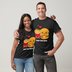 Cool burgers and fries add text  T-Shirt