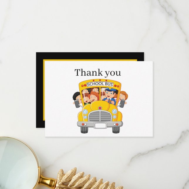 cool bus driver add sentiment thank you card (Front/Back In Situ)