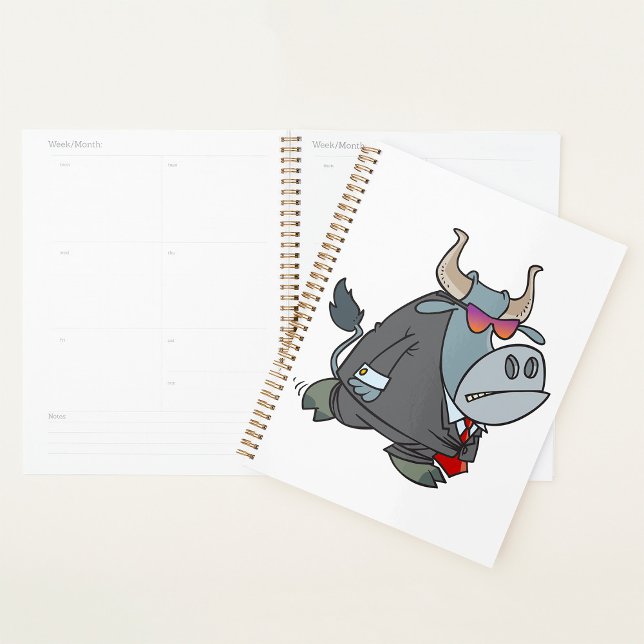 Cool Business Bull in Suit with Sunglasses  Planner (Creator Uploaded)