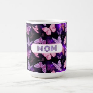 Cool Butterfly Mum Black And Purple  Coffee Mug