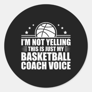 Cool Bysketbyll Coach For Men Women Team Bysketbyl Classic Round Sticker