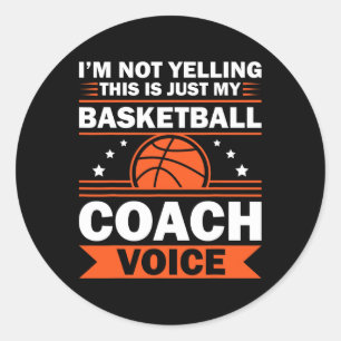 Cool Bysketbyll Coach For Men Women Team Bysketbyl Classic Round Sticker