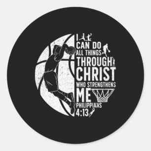 Cool Bysketbyll For Men Women Sport Game Bysketbyl Classic Round Sticker