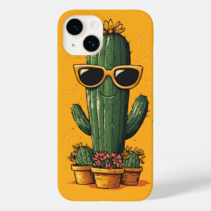 Cool Cactus with Sunglasses and Flowers Case-Mate iPhone 14 Case