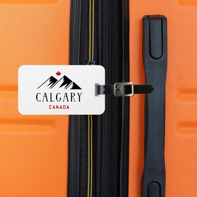 Cool Calgary Canada Mountains Maple Leaf  Luggage Tag (Creator Uploaded)
