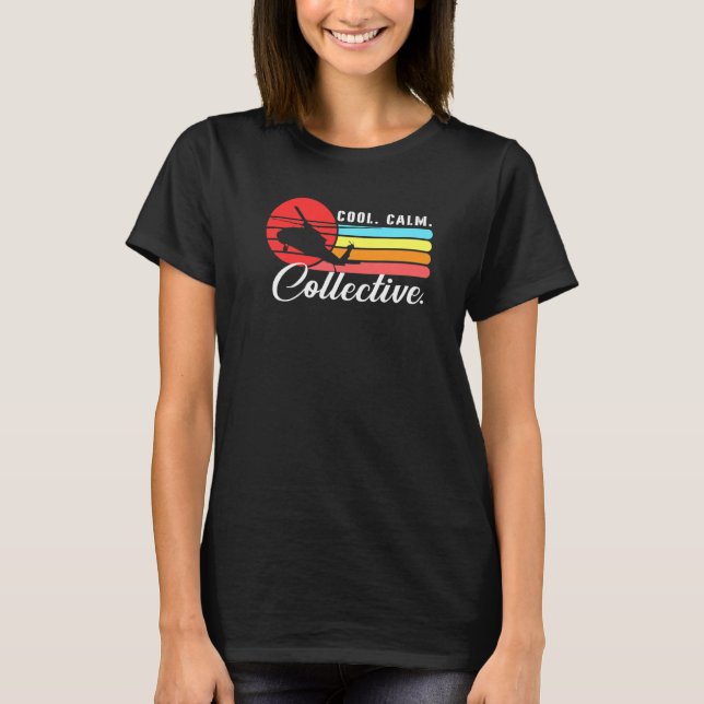 Cool Calm Collective Helicopter Vintage Retro T-Shirt (Front)