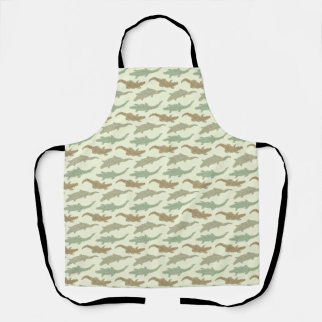Cool Camo Alligators - seamless pattern.    Apron (Front)