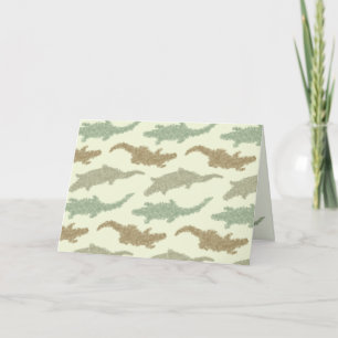 Cool Camo Alligators - seamless pattern. Card