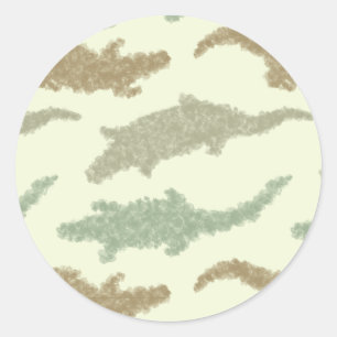 Cool Camo Alligators - seamless pattern.   Classic Round Sticker