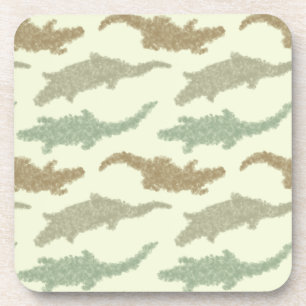 Cool Camo Alligators - seamless pattern.     Coaster