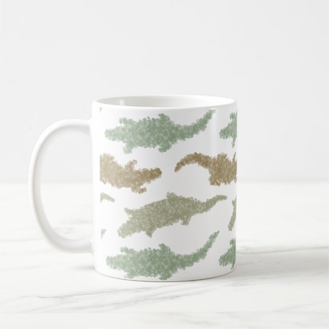 Cool Camo Alligators - seamless pattern. Coffee Mug (Left)