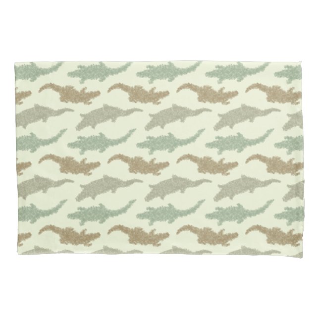 Cool Camo Alligators - seamless pattern.     Pillowcase (Front)