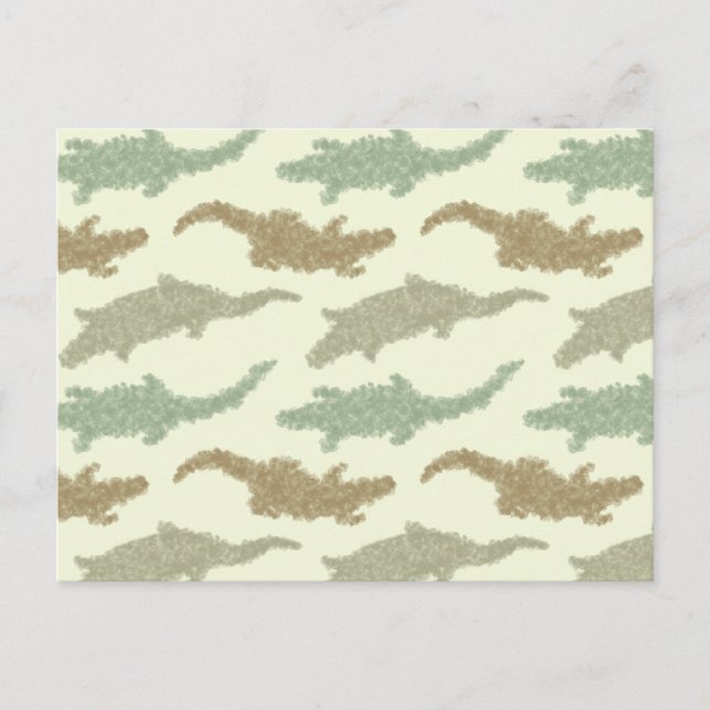 Cool Camo Alligators - seamless pattern. Postcard (Front)