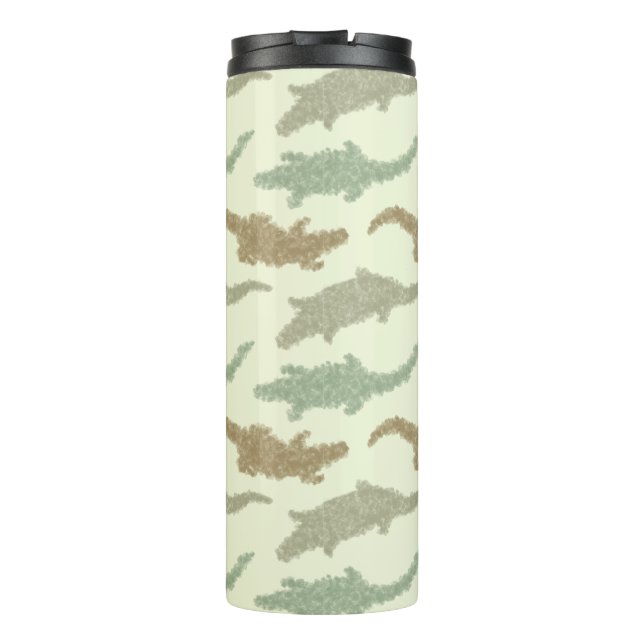 Cool Camo Alligators - seamless pattern.        Thermal Tumbler (Back)