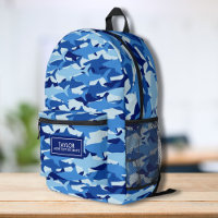 Cool Camo Shark Pattern Personalised Name Text