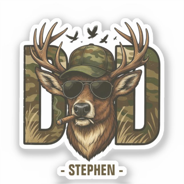Cool Camouflage Dad – Deer with Sunglasses (Front)