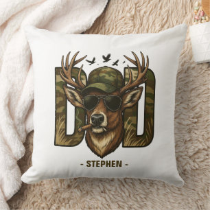 Cool Camouflage Dad – Deer with Sunglasses Cushion
