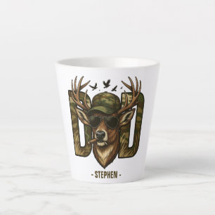 Cool Camouflage Dad – Deer with Sunglasses Latte Mug