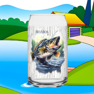 Cool camper lake house fishing lovers add name  can glass
