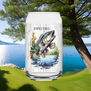 Cool camper lake house fishing lovers add name can glass