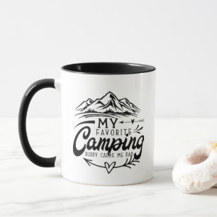 Cool Camping buddy Dad word art  Mug