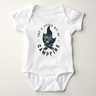 Cool Camping Camper Campfire Under Stars Mountains Baby Bodysuit